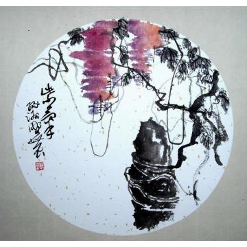 余险峰国画花鸟扇面作品（12）字画之家