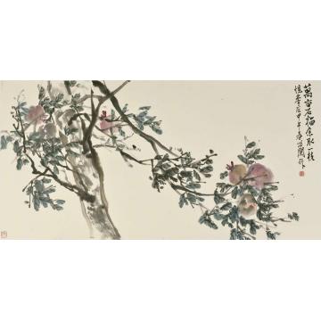 朱卫新国画花鸟萬亩石榴余取一枝憶枣庄字画之家