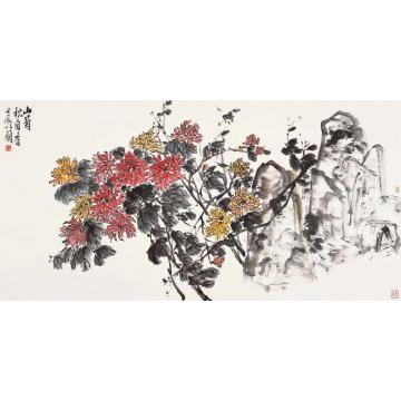 朱卫新国画花鸟山菊秋自香001字画之家