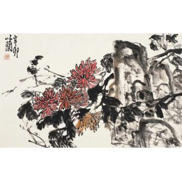 朱卫新国画花鸟菊石图字画之家