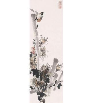 宋展生国画花鸟篱菊喜雀字画之家