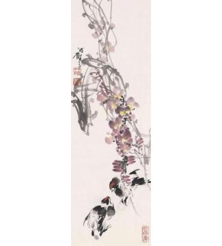宋展生国画花鸟紫云野趣字画之家