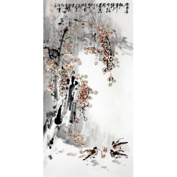 宋展生国画花鸟当年红军路 今朝硕果香字画之家