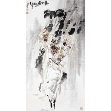 宋展生国画花鸟听雨图字画之家
