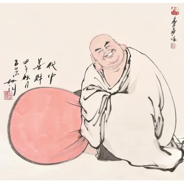秦华国画人物袋中善财字画之家