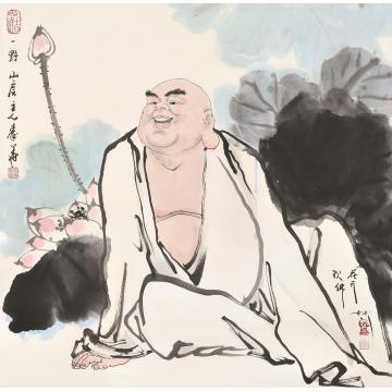 秦华国画人物花开现佛字画之家