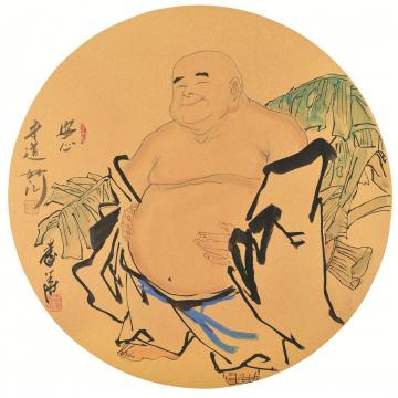 秦华国画人物安心守道字画之家