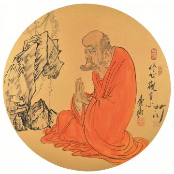 秦华国画人物修心观自心字画之家