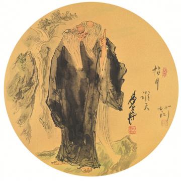 秦华国画人物指月字画之家