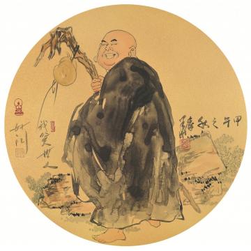 秦华国画人物我笑世人字画之家