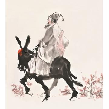 秦华国画人物踏雪寻梅字画之家