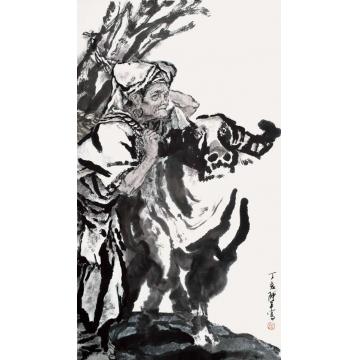 张达平国画人物夕阳字画之家