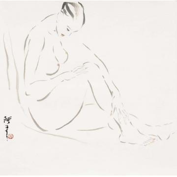 张达平国画人物流动的线字画之家