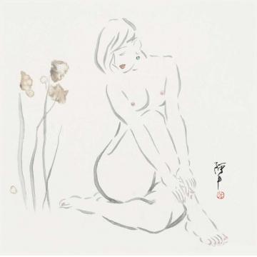 张达平国画人物雾里看花字画之家