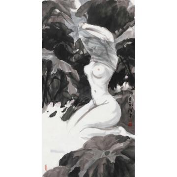 张达平国画人物月色字画之家