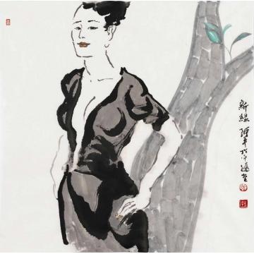 张达平国画人物新绿字画之家