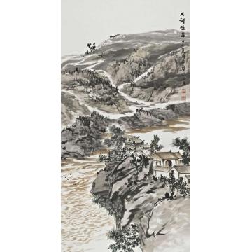 解安宁国画山水大河恒古002字画之家