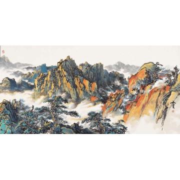 解安宁国画山水华岳朝晖字画之家