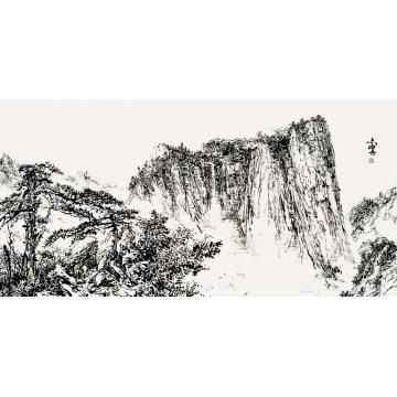 解安宁国画山水华山雄姿之二字画之家
