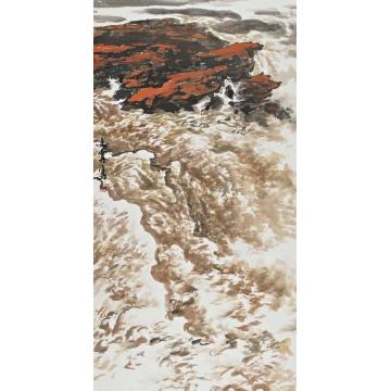 解安宁国画山水大河奔腾之二字画之家
