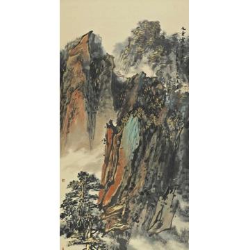 解安宁国画山水九重霞光接天外字画之家