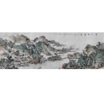 解安宁国画山水青山聚祥云字画之家