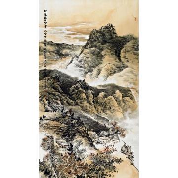 解安宁国画山水村落丰登字画之家