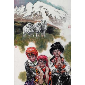 冯运榆国画人物童年生活字画之家
