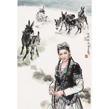 冯运榆国画人物西域维女字画之家