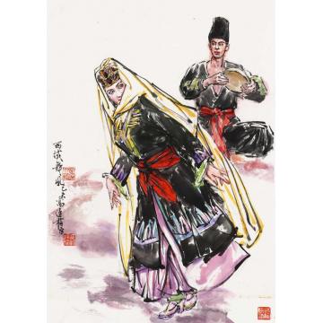 冯运榆国画人物西域舞风字画之家
