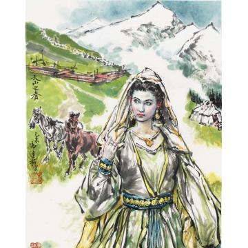 冯运榆国画人物天山之春字画之家