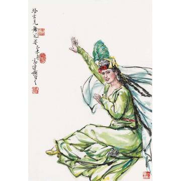 冯运榆国画人物塔吉克舞姿字画之家