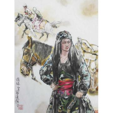 冯运榆国画人物旅途字画之家
