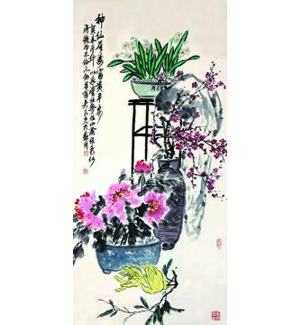 吴民先国画花鸟神仙眉寿字画之家