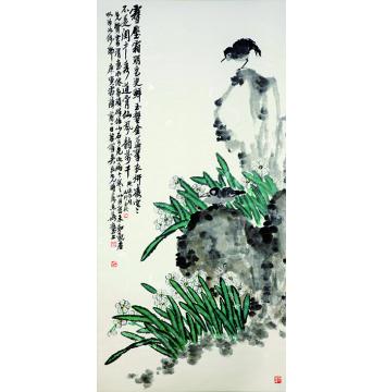 吴民先国画花鸟雪压霜欺色更鲜字画之家