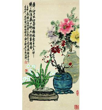 吴民先国画花鸟岁朝春字画之家