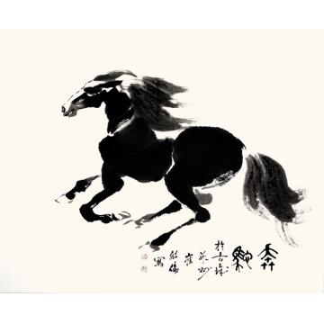 崔绍伦国画动物奔驰字画之家