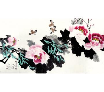 崔绍伦国画花鸟富贵图字画之家
