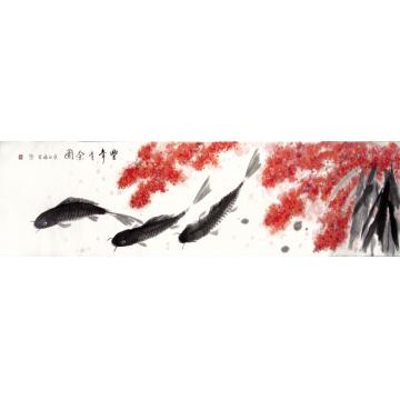 崔绍伦国画花鸟丰年有余图字画之家