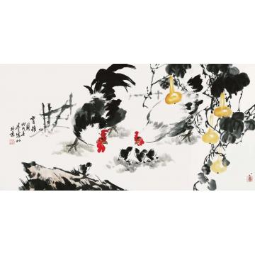 杨建臣国画花鸟育雏图字画之家