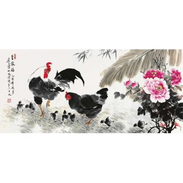 杨建臣国画花鸟全家福字画之家