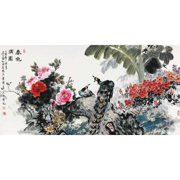 杨建臣国画花鸟春色满园字画之家