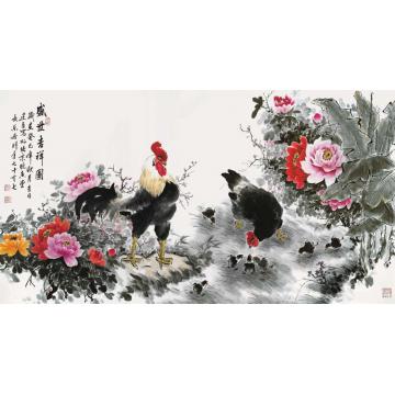 杨建臣国画花鸟盛世吉祥图字画之家