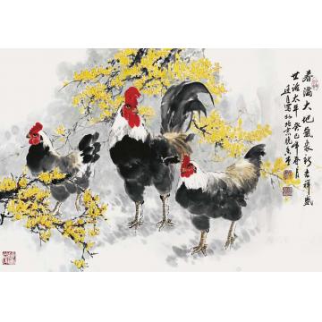 杨建臣国画花鸟春满大地字画之家