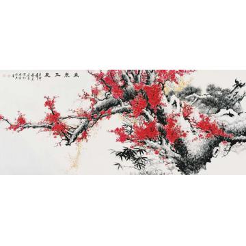 杨建臣国画花鸟岁寒三友字画之家