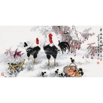 杨建臣国画花鸟幸福家园字画之家