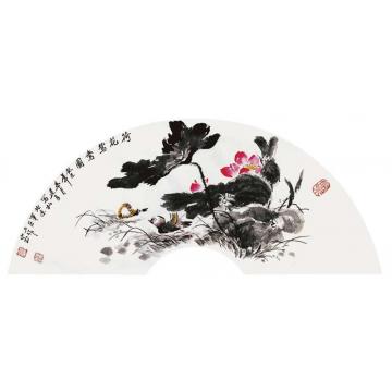 杨建臣国画花鸟荷花鸳鸯图字画之家