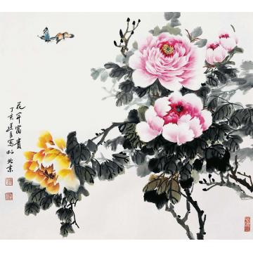 杨建臣国画花鸟花开富贵字画之家