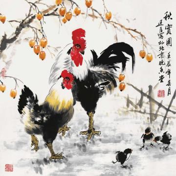 杨建臣国画花鸟秋实图字画之家