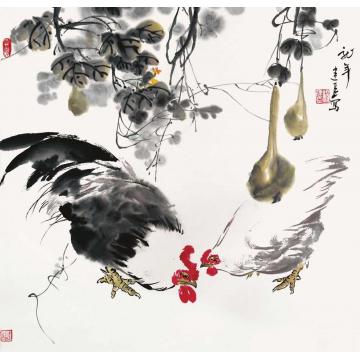 杨建臣国画花鸟花鸟作品068字画之家